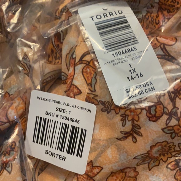 NWT TORRID Lexie Chiffon Babydoll Floral Hi Lo Top - Picture 9 of 9